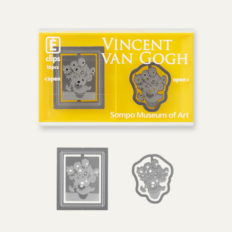 クリップの製作事例 SOMPO美術館様・ゴッホ「ひまわり」の精細なエッチングクリップス。